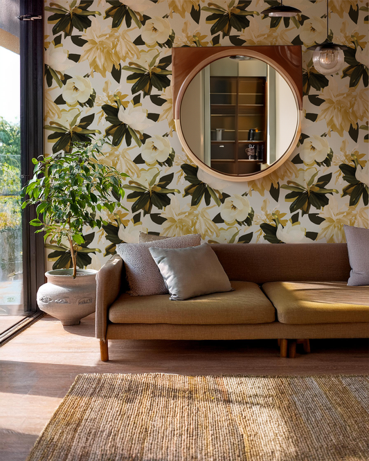 Magnolia Wallpaper, mustard