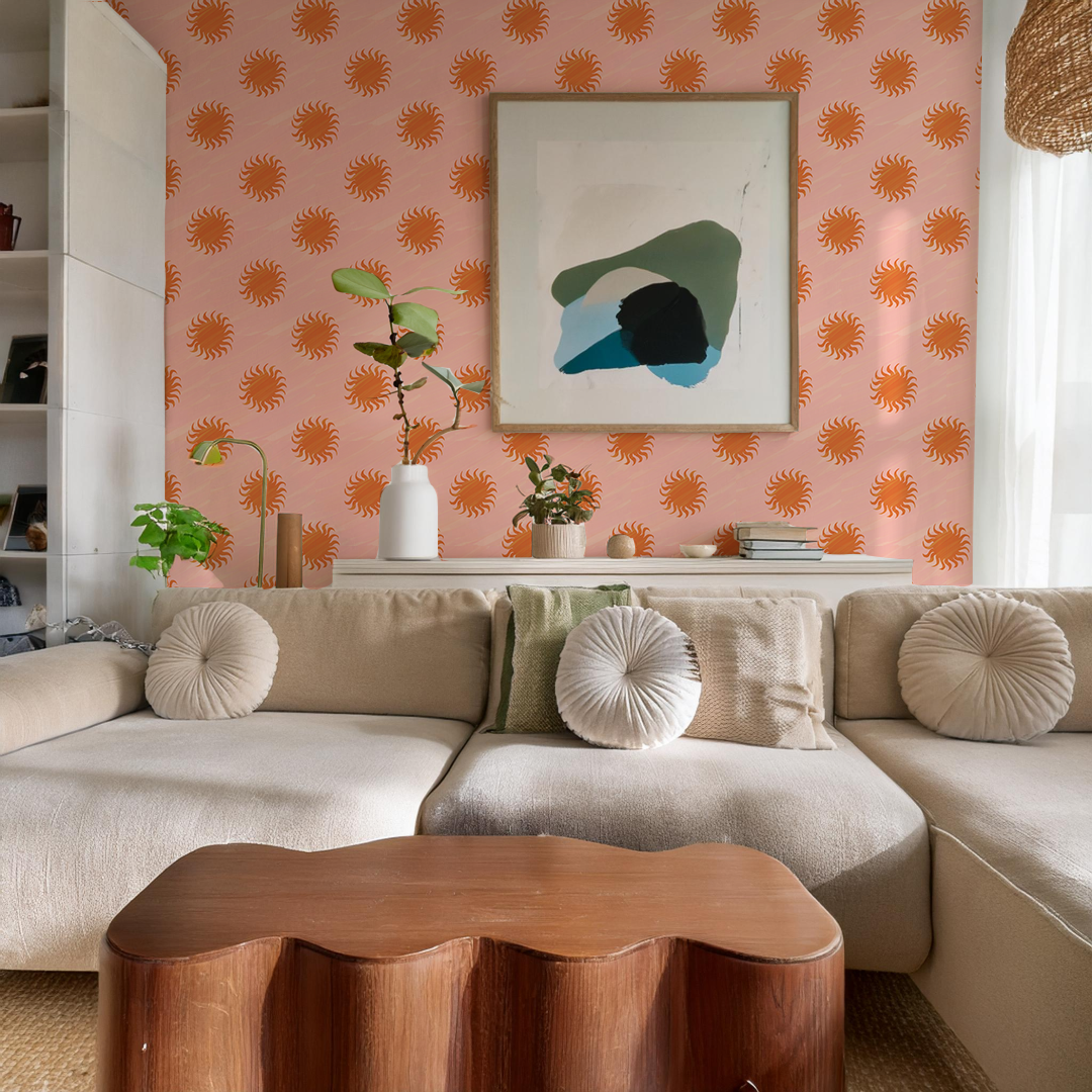 Sol Wallpaper, pink and orange – Samantha Santana Creative