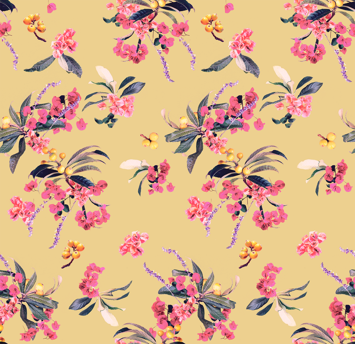 Floral Loquat Wallpaper, yellow