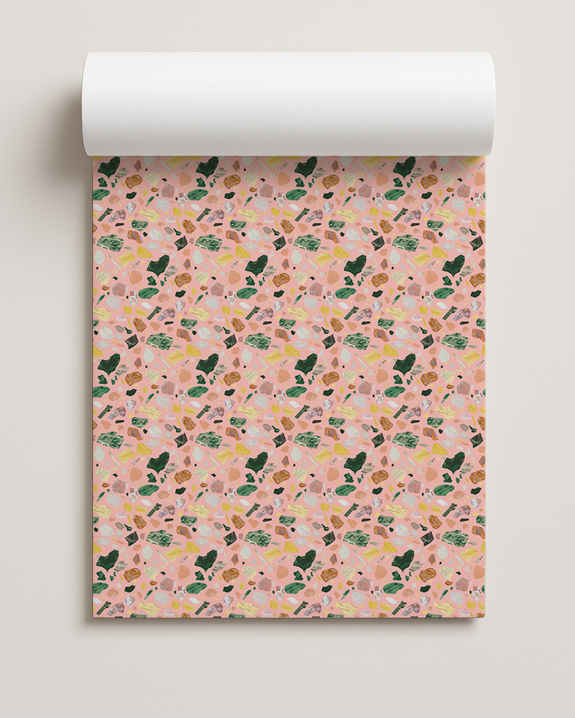 Painted Terrazzo Contact Paper, bold pink