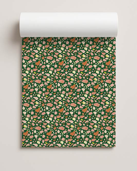 Painted Terrazzo Contact Paper, bold green