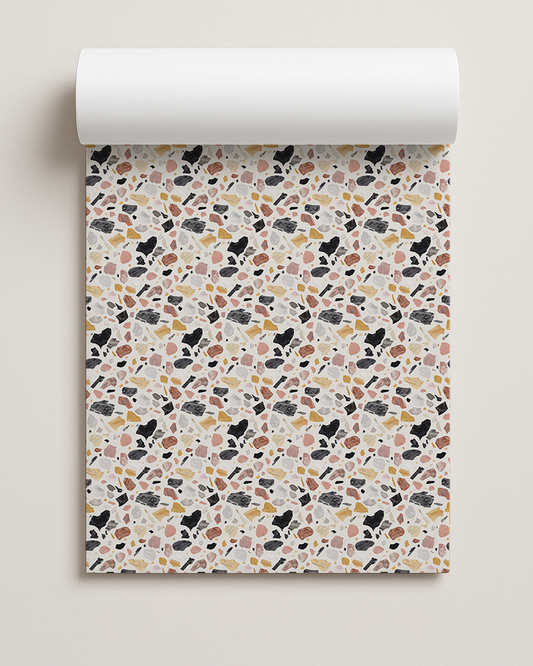 Painted Terrazzo Contact Paper, white