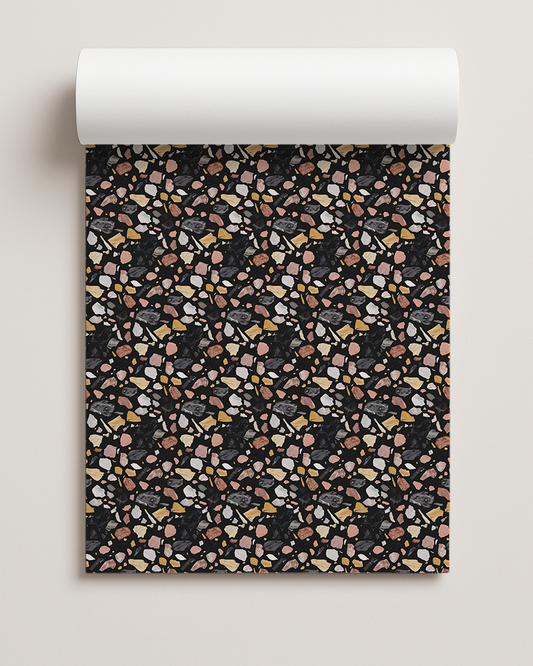 Painted Terrazzo Contact Paper, black