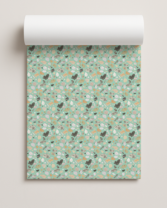 Painted Terrazzo Contact Paper, mint