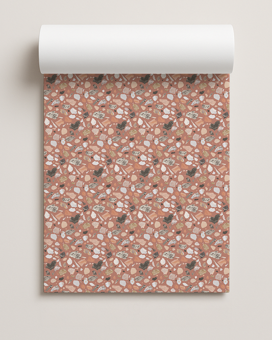 Painted Terrazzo Contact Paper, mauve