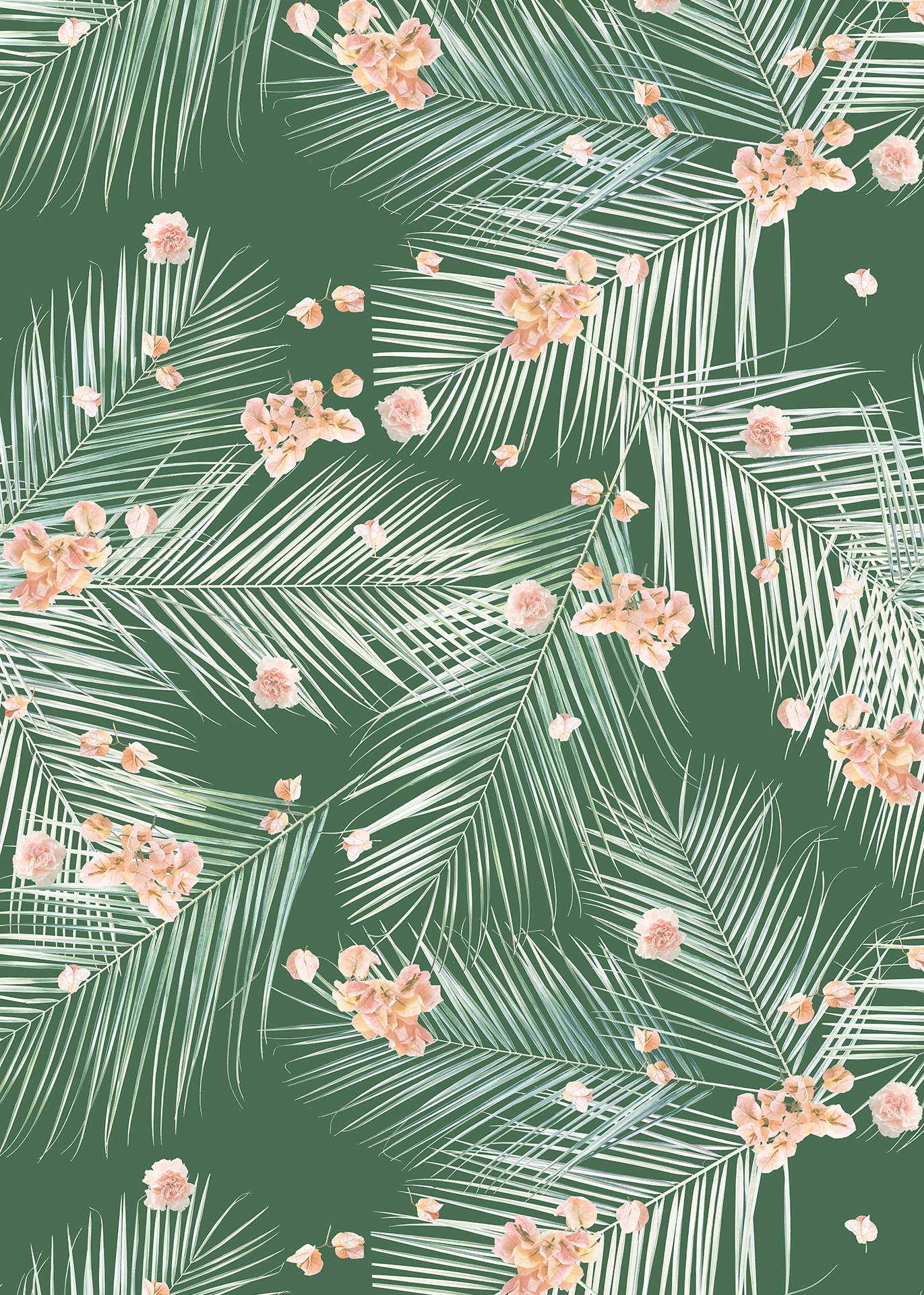 Palm Petal Wallpaper, green