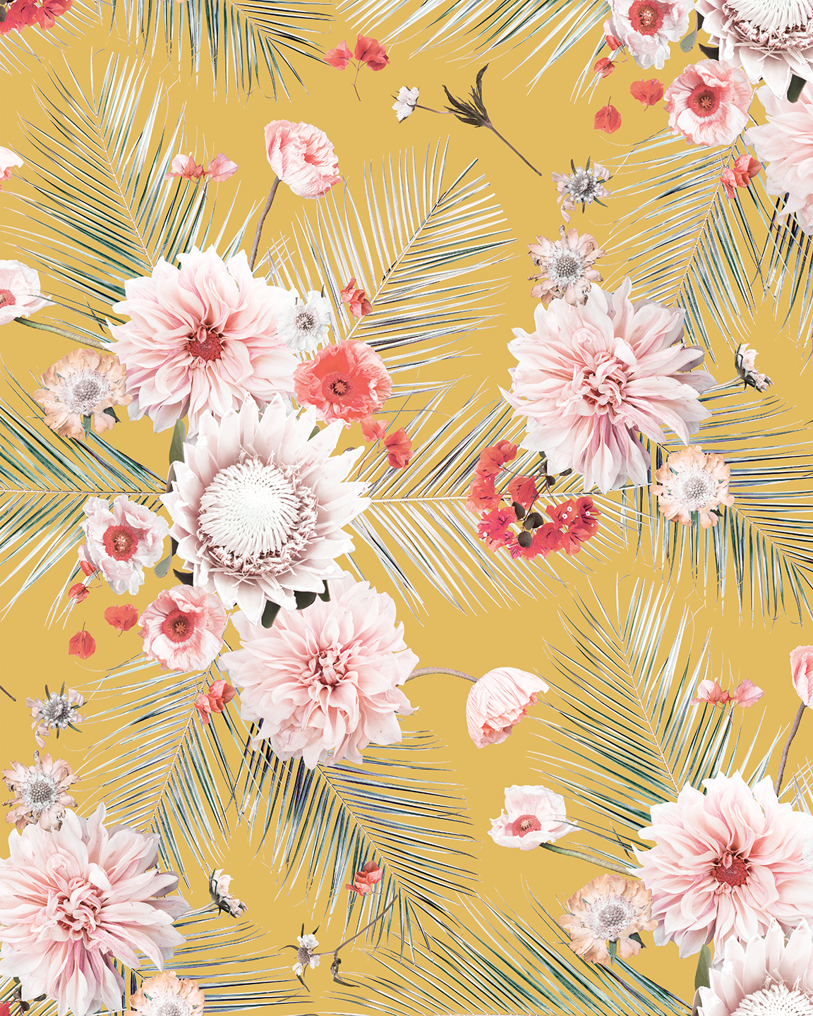 Palm Springs Wallpaper, mustard