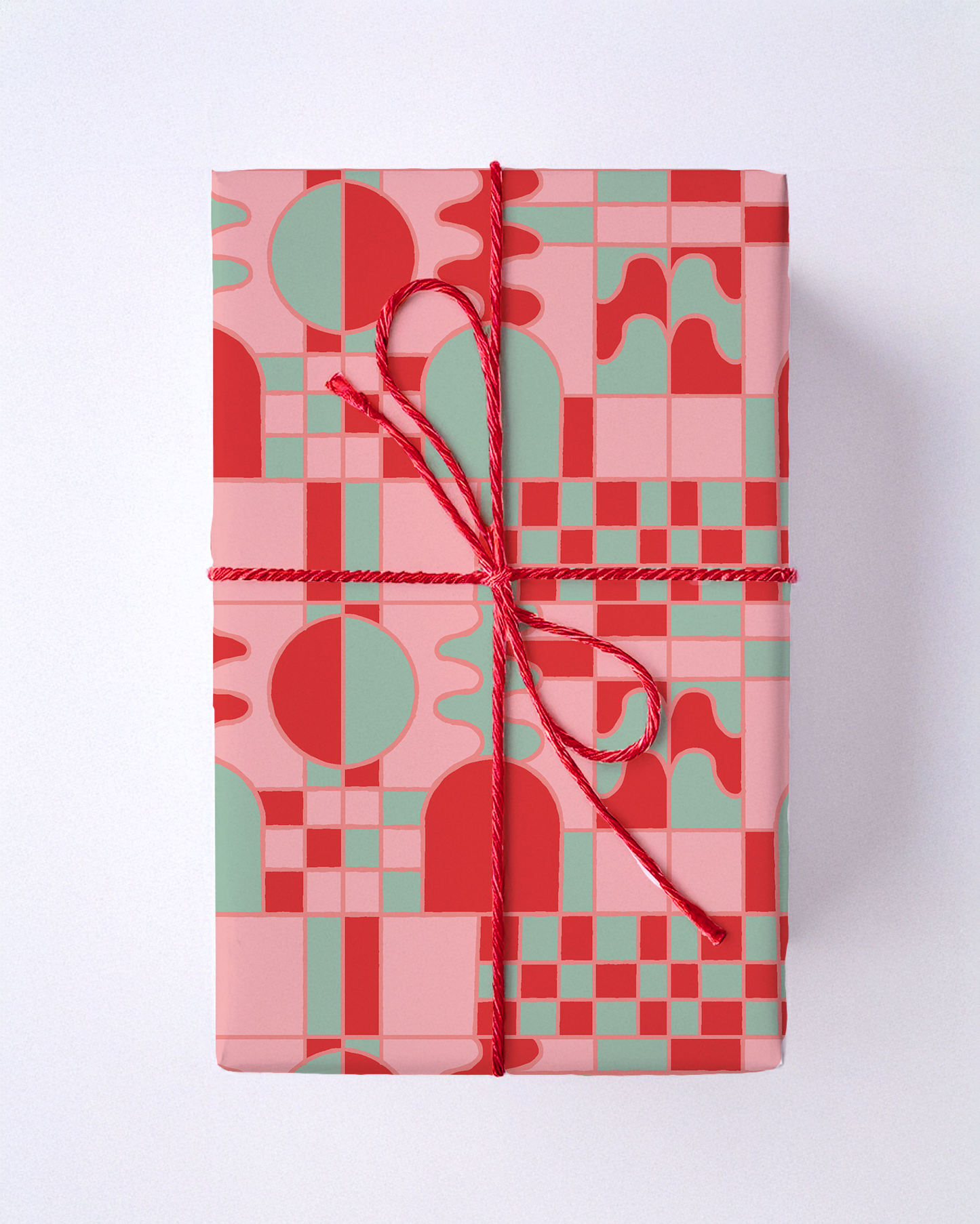 Groovy Glow Holiday Gift Wrap, red, pink and mint