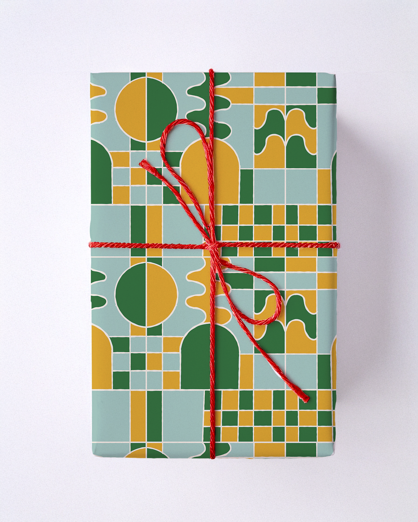 Groovy Glow Gift Wrap, yellow, mint and green