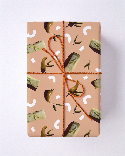 Tamale Party Gift Wrap, peach