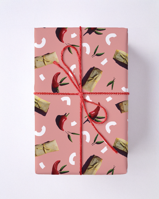 Tamale Party Gift Wrap, pink