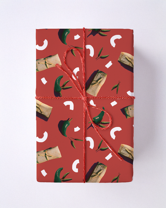 Tamale Party Gift Wrap, red