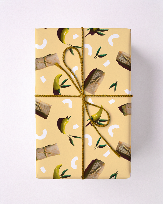 Tamale Party Gift Wrap, yellow