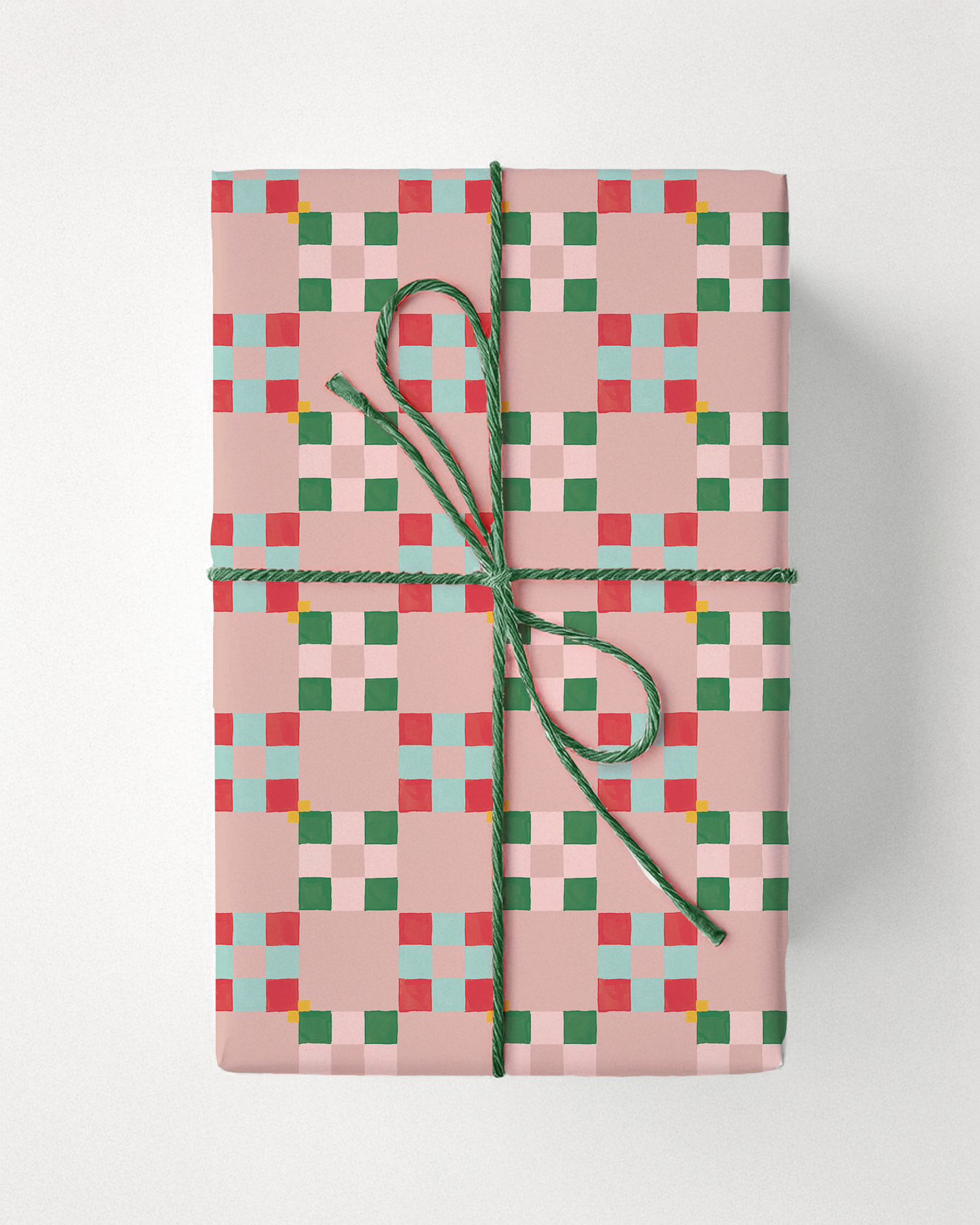 Christmas Quilt Gift Wrap, peach