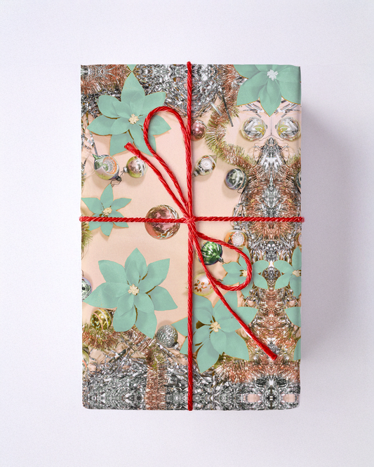 Holiday TV Special Wrapping Paper, Large Roll, mint & peach