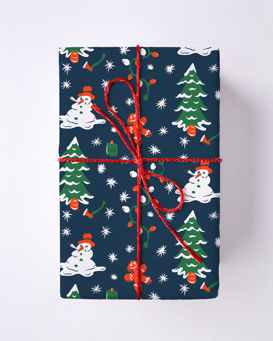 Holidaze Wrapping Paper, Large Roll, navy