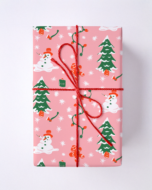 Holidaze Wrapping Paper, Large Roll, pink