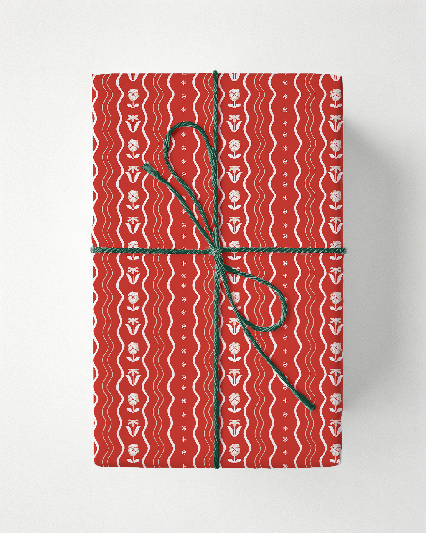 Posy Lane Holiday Gift Wrap, red and off-white