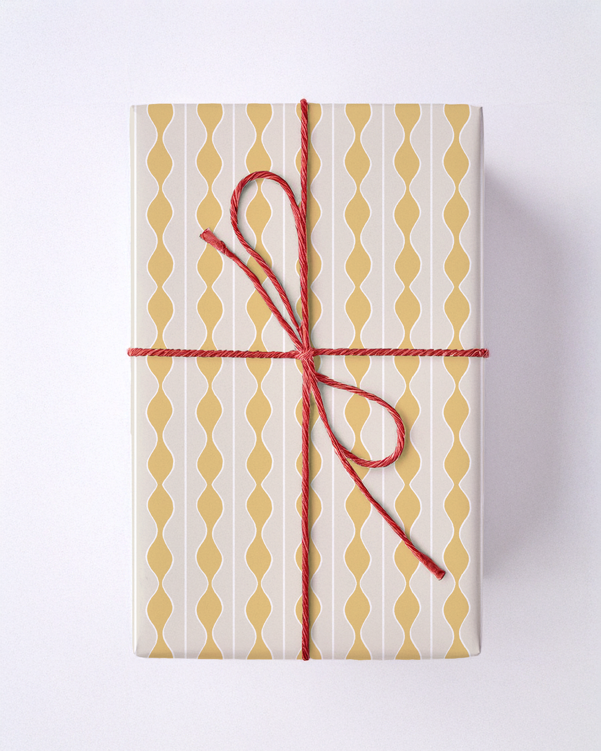 Rosario Stripe Gift Wrap, beige and yellow