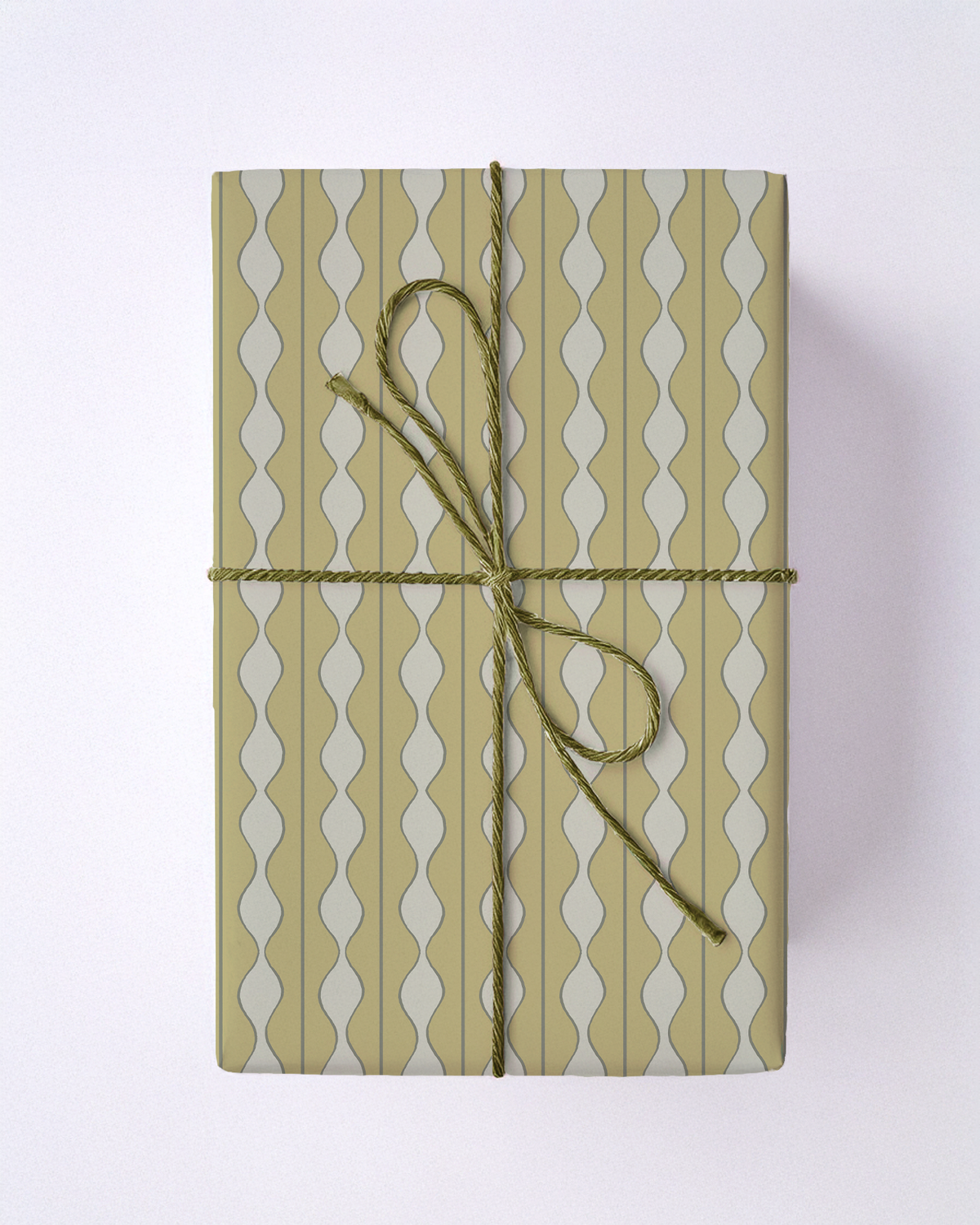 Rosario Stripe Gift Wrap, key lime and sage