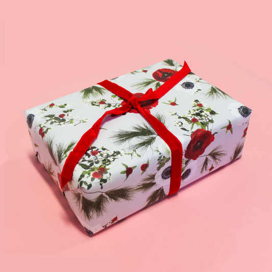 Snow Berry Gift Wrap, off-white