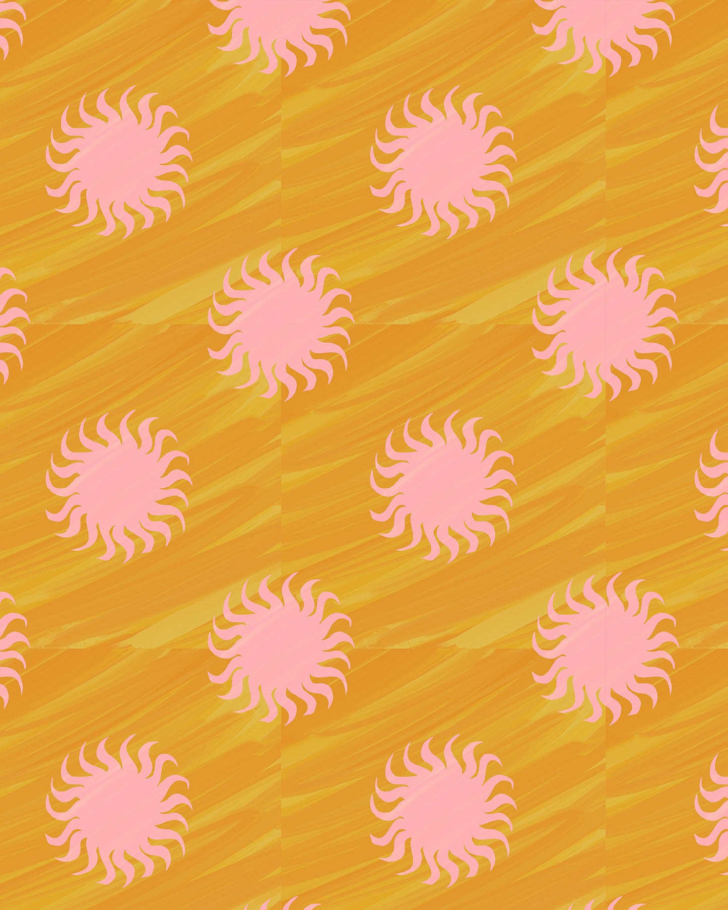 Sol Wallpaper, yellow and light pink