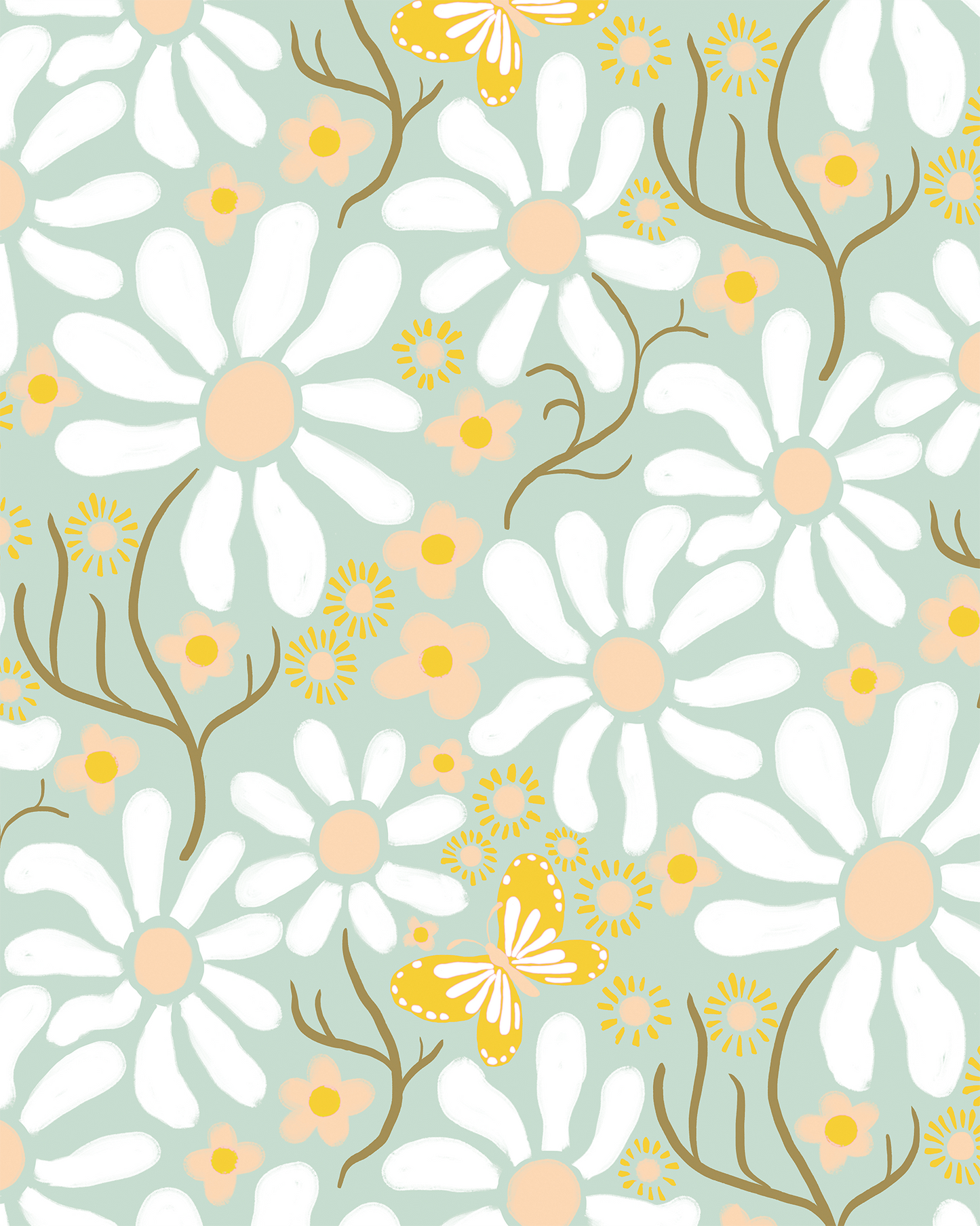 Spring Daze Wallpaper, mint