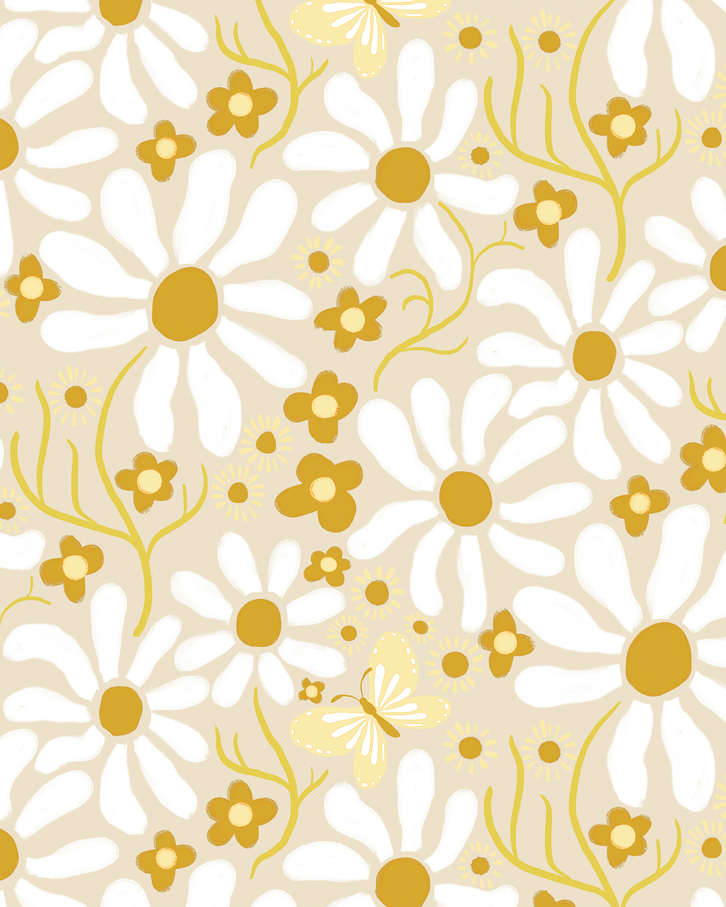 Spring Daze Wallpaper, tan