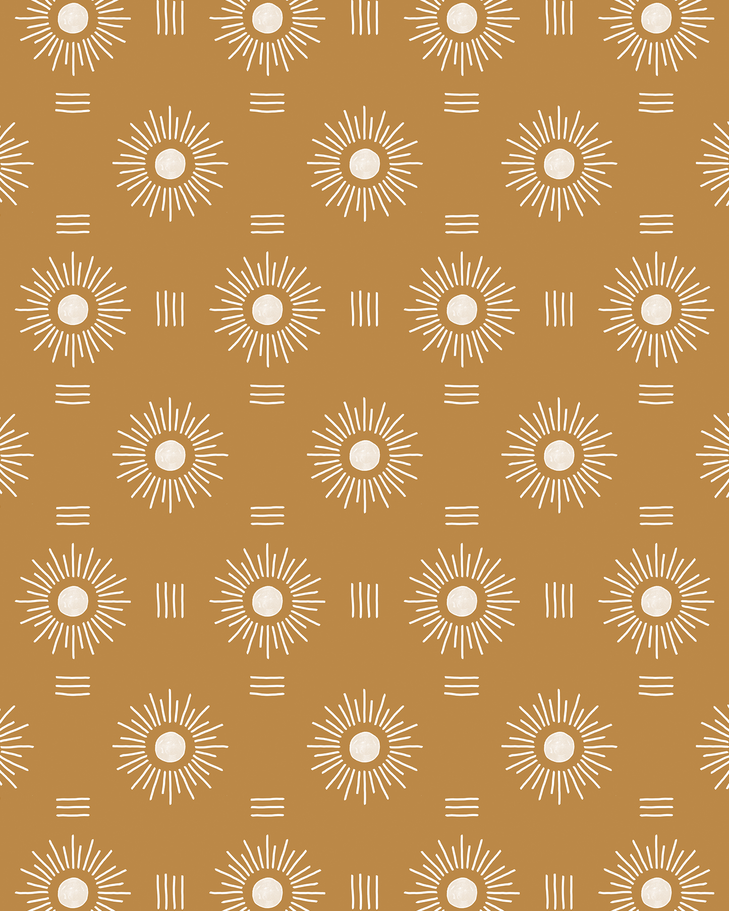 Sun Rays Wallpaper, mustard and white