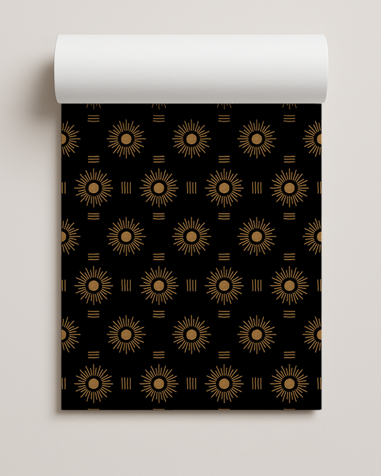 Sun Rays Contact Paper, black and toffee