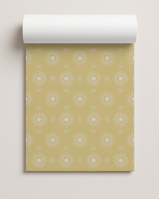 Sun Rays Contact Paper, butter yellow and white