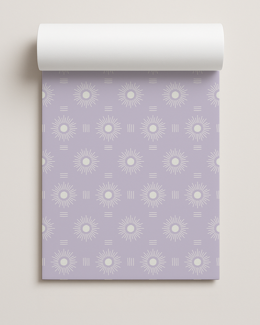 Sun Rays Contact Paper, lavender and white