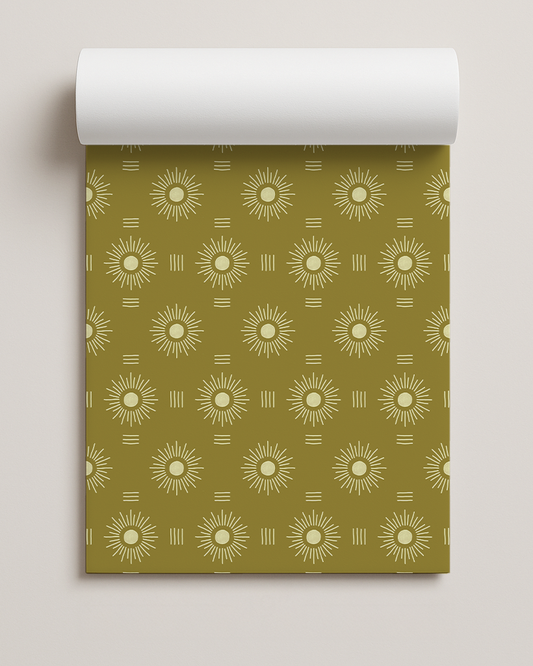 Sun Rays Contact Paper, olive green