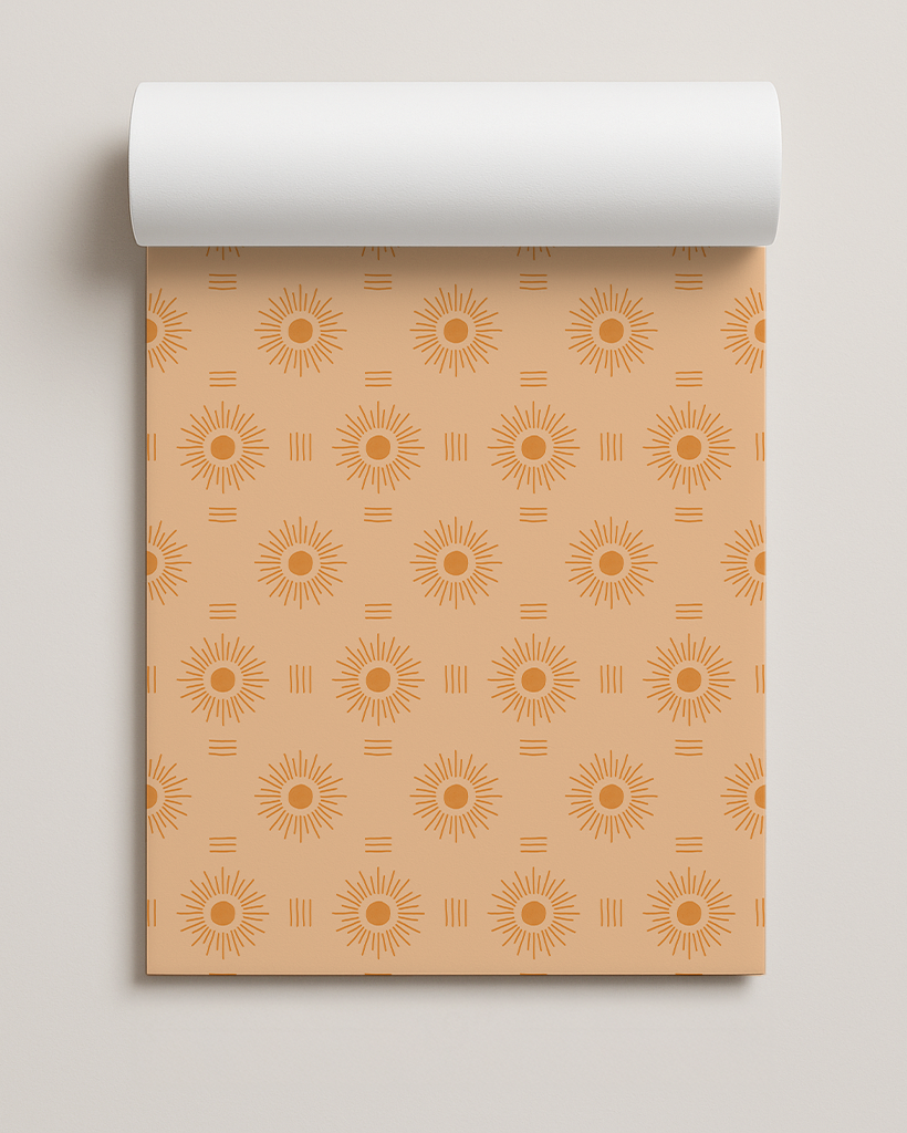Sun Rays Contact Paper, peach and orange