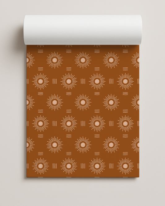 Sun Rays Contact Paper, rust & peach
