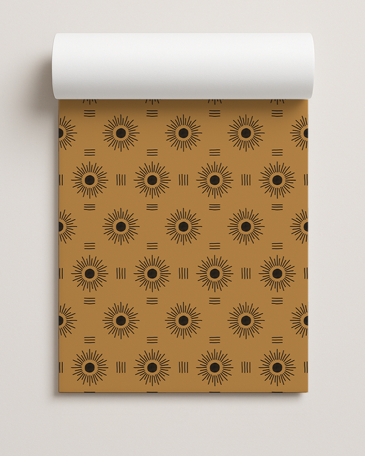 Sun Rays Contact Paper, toffee and black