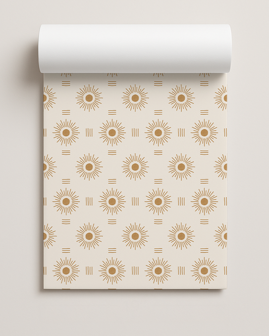 Sun Rays Contact Paper, off-white and toffee