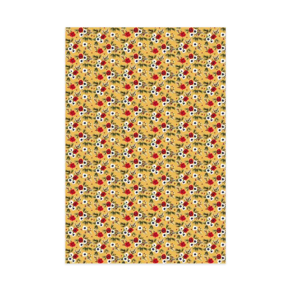 Snow Berry Wrapping Paper, Large Roll, yellow