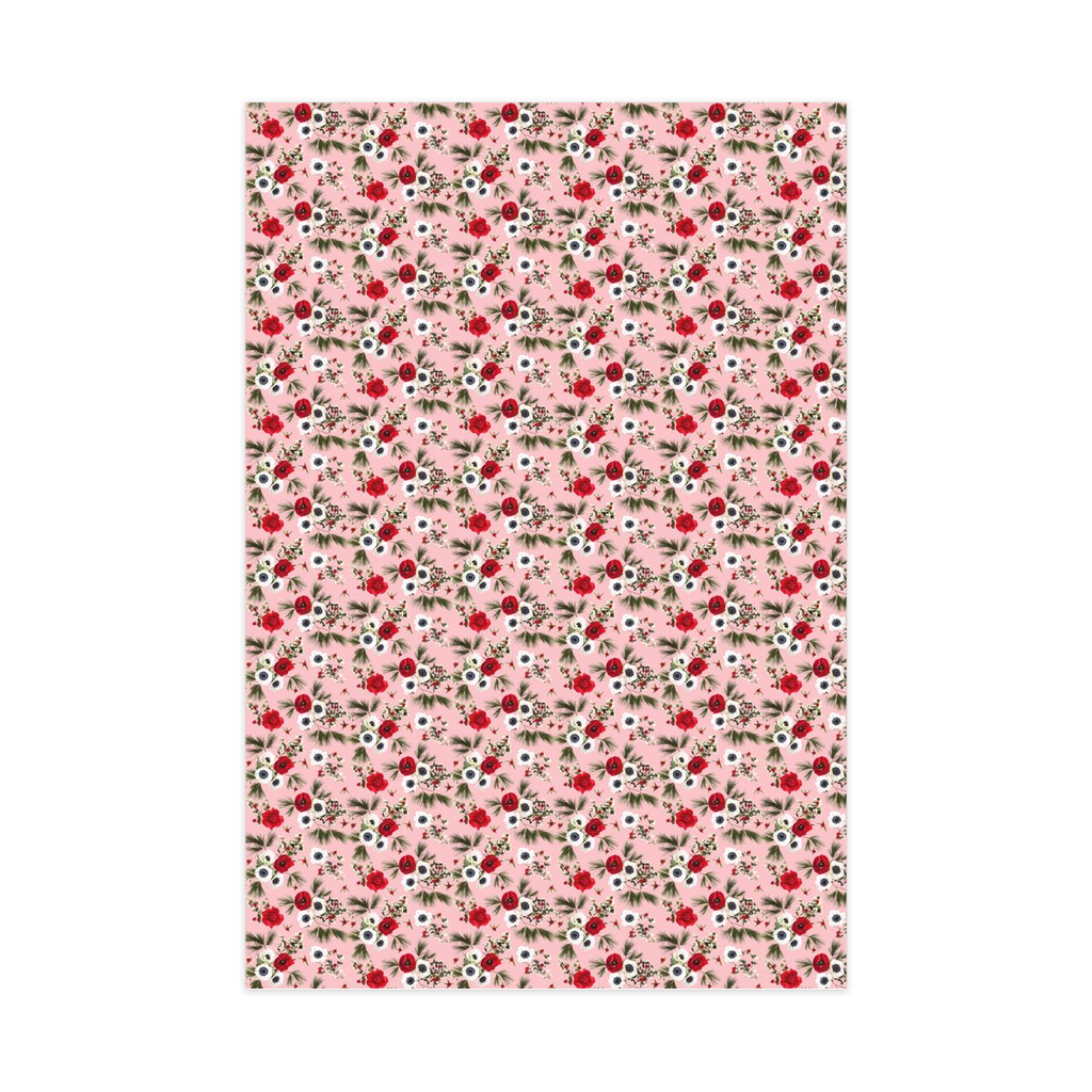 Snow Berry Wrapping Paper, Large Roll, pink