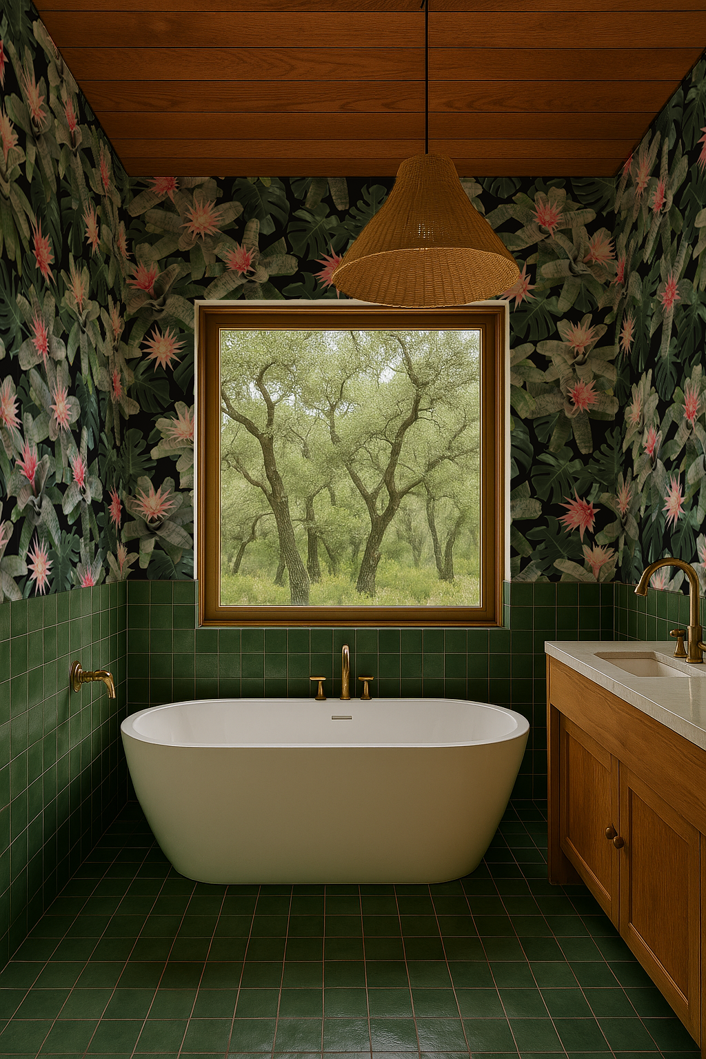 Rad Bromeliad Wallpaper, black