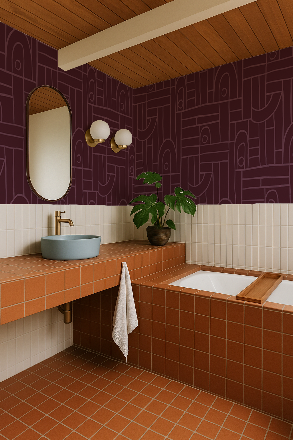 Deco Tile Wallpaper, fig jam