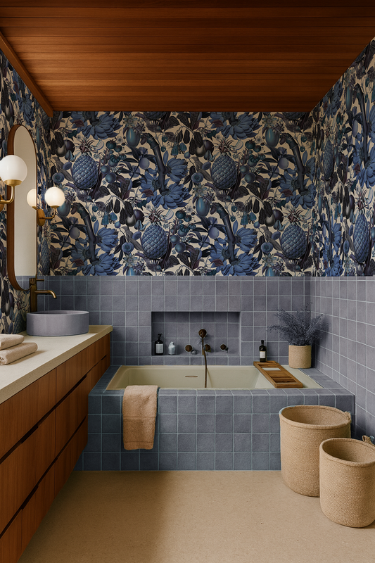 Juicy Fruit Wallpaper, white and blue