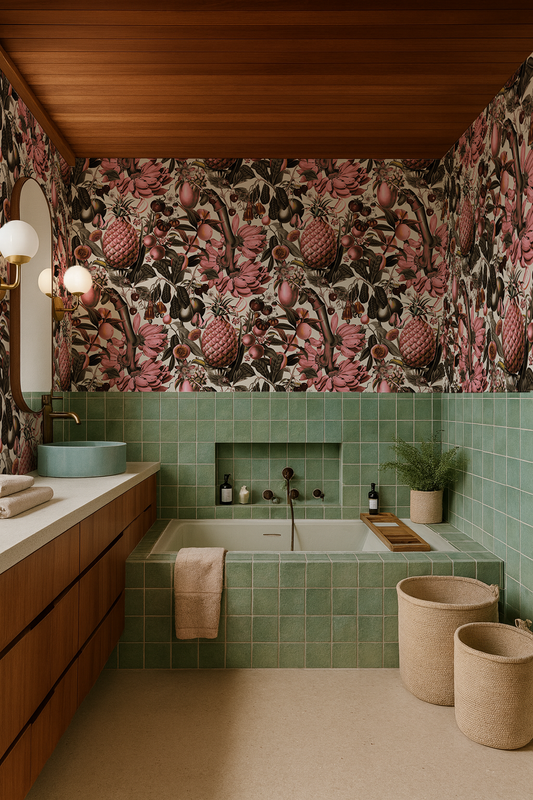 Juicy Fruit Wallpaper, white and pink