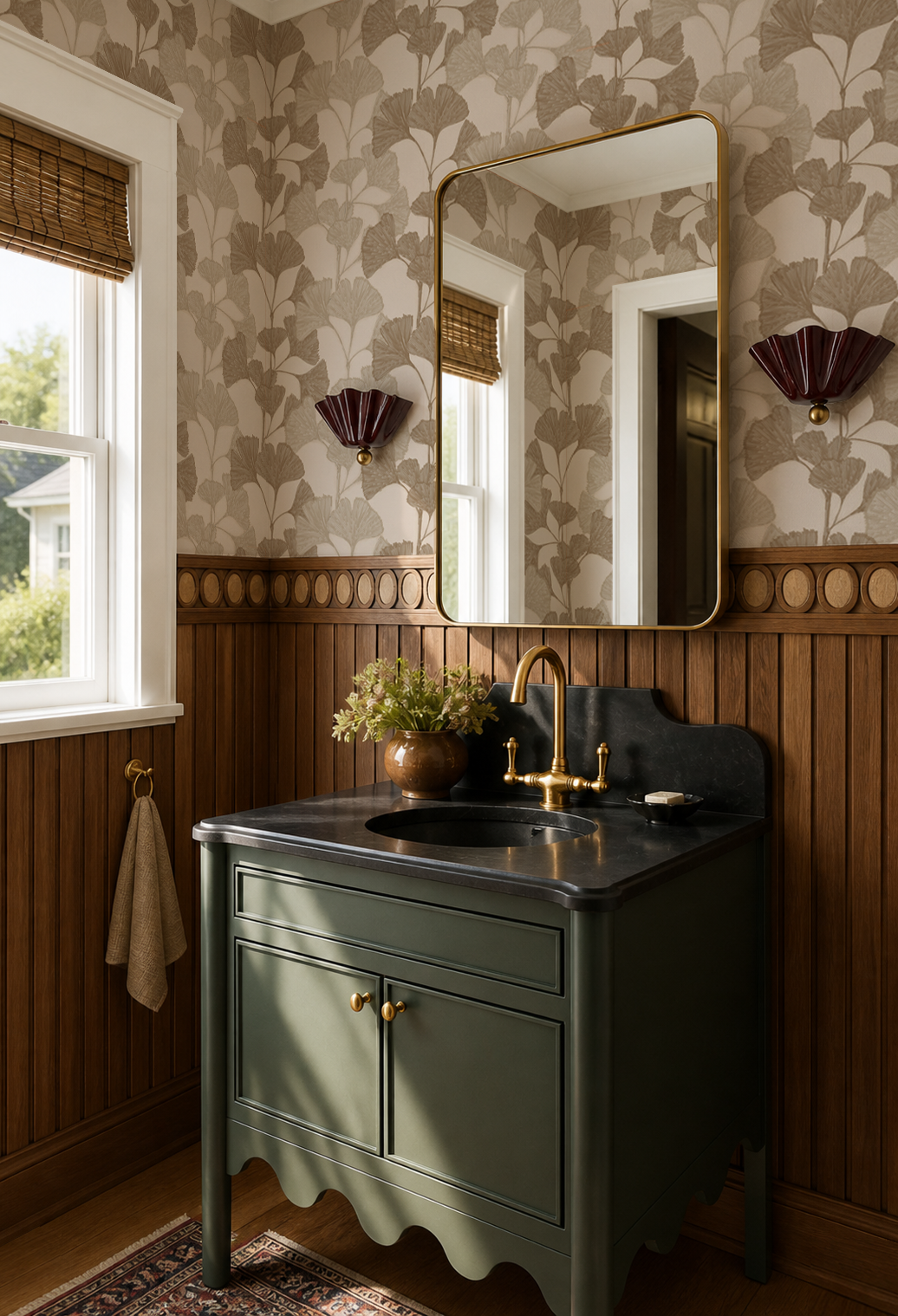 Ginkgo Vignette Wallpaper, neutral