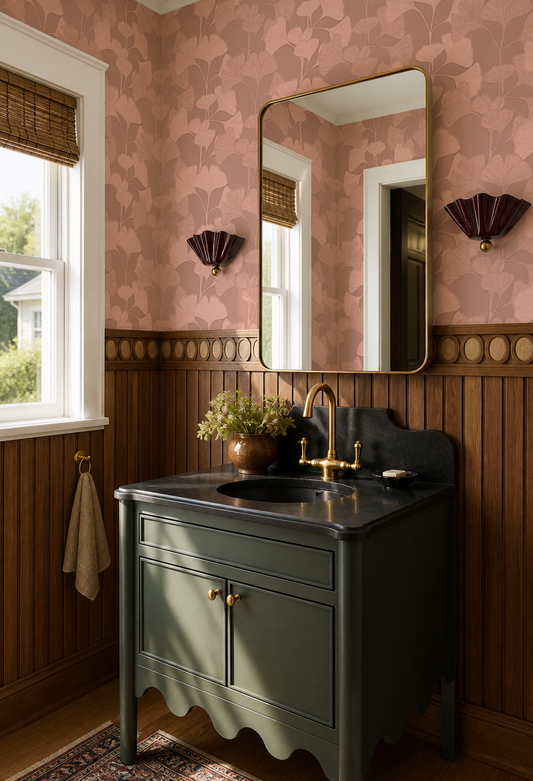 Ginkgo Vignette Wallpaper, peach