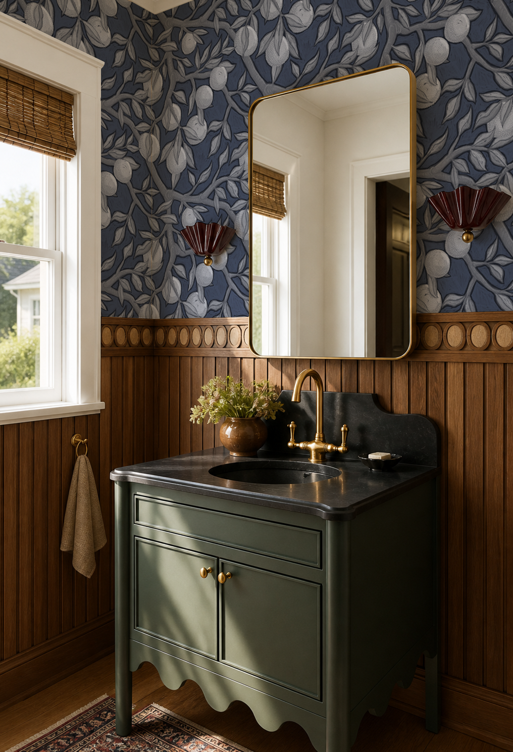 Valencia Grove Wallpaper, navy
