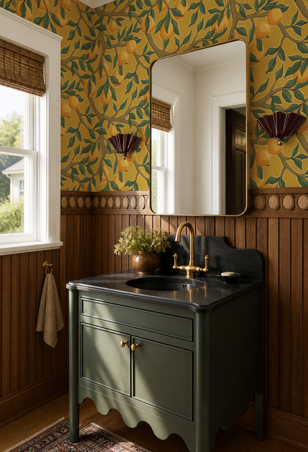 Valencia Grove Wallpaper, yellow and marigold