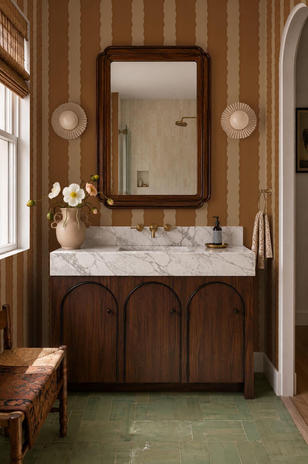 Rio Ripple Wallpaper, salted caramel