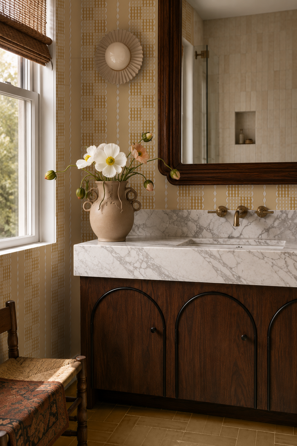Telar Weave Wallpaper, butter, yellow and beige