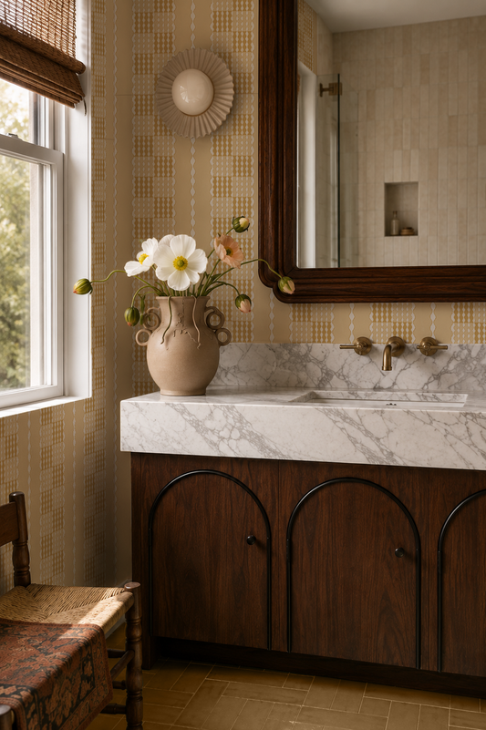 Telar Weave Wallpaper, butter, yellow and beige